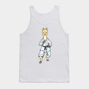 Cartoon llama doing judo Tank Top